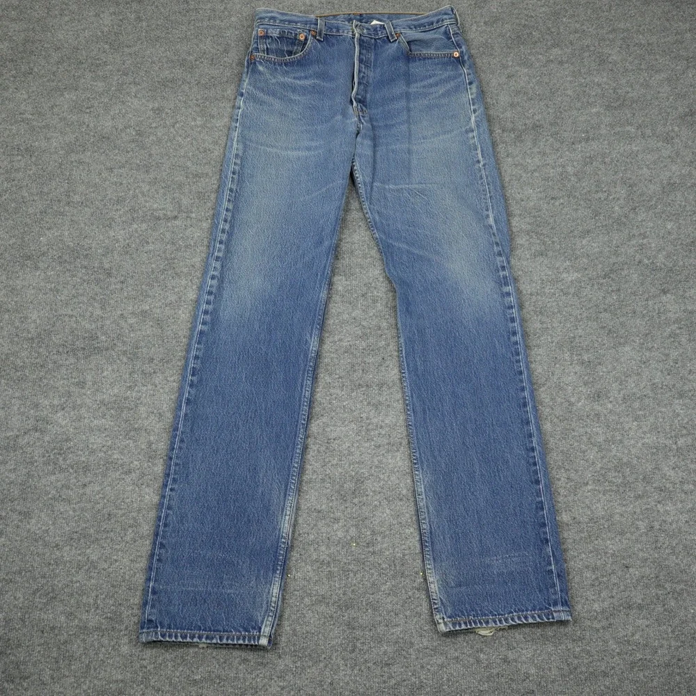Vintage Levi's 501 Jeans Mens 33x36 Blue Straight Leg Button Fly Denim Classic